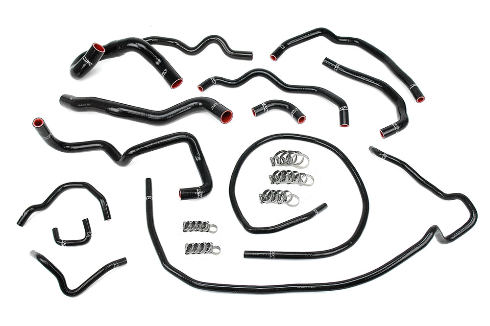 HPS Performance High Temp Reinforced Silicone Radiator and Heater Coolant Hose Kit Black 57-1512-BLK