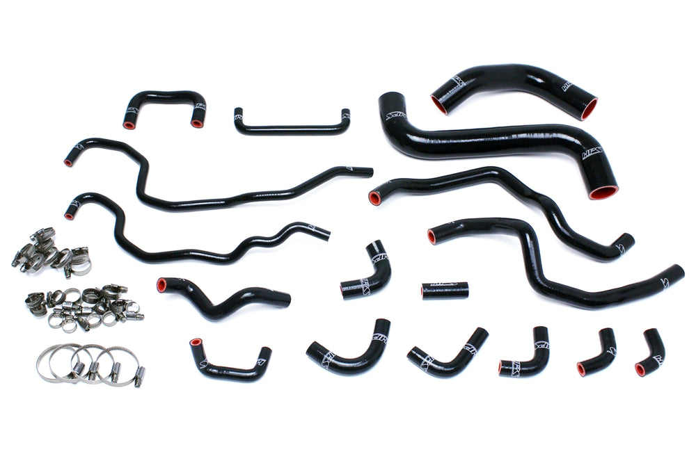 HPS Performance High Temp Reinforced Silicone Radiator and Heater Coolant Hose Kit Black 57-1516-BLK