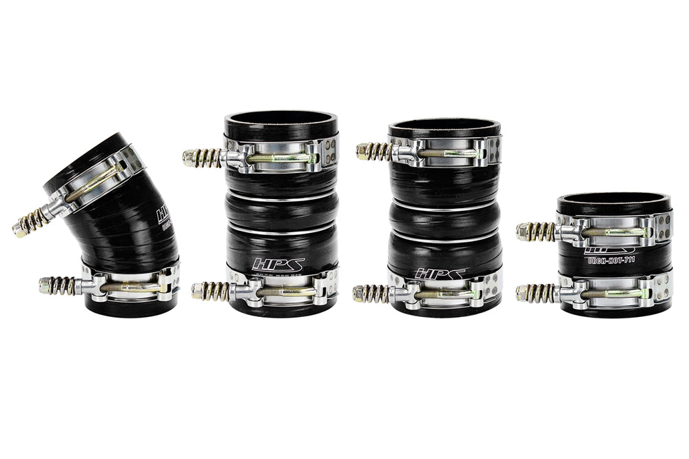 HPS Performance Ultra High Temp Aramid Reinforced Silicone Intercooler Hose Boots Kit Black 57-1537-BLK