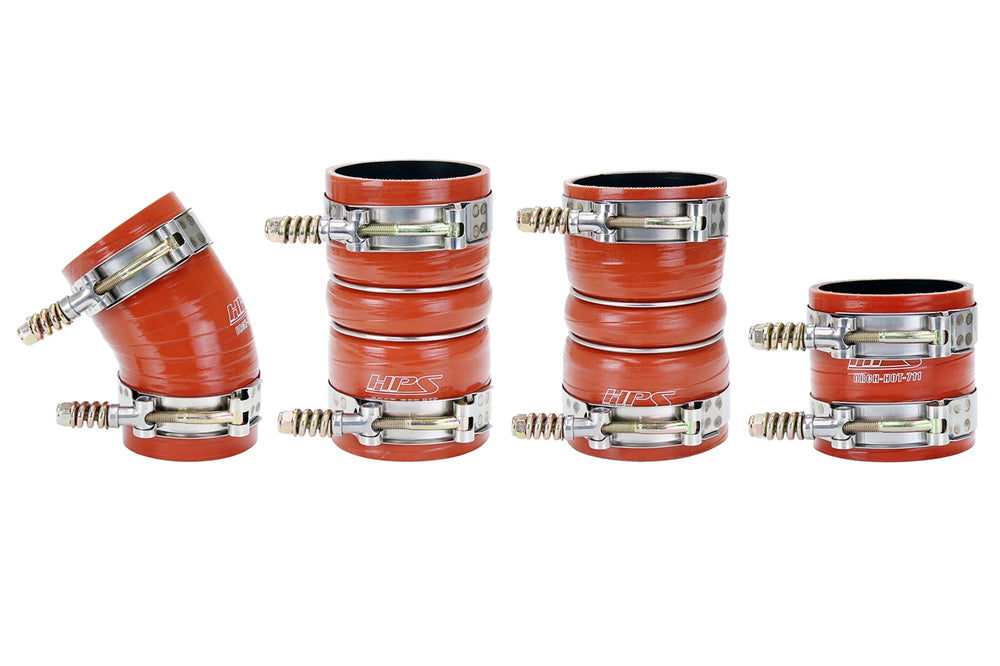 HPS Performance Ultra High Temp Aramid Reinforced Silicone Intercooler Hose Boots Kit Orange 57-1537