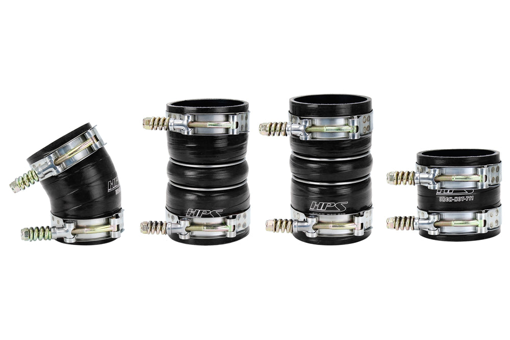 HPS Performance Ultra High Temp Aramid Reinforced Silicone Intercooler Hose Boots Kit Black 57-1538-BLK