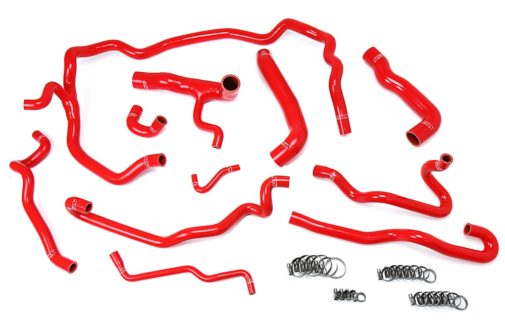 HPS Performance High Temp Reinforced Silicone Radiator and Heater Coolant Hose Kit Red 57-1552-RED