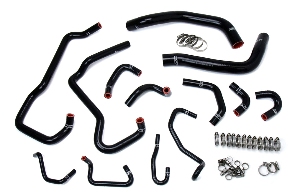 HPS Performance High Temp Reinforced Silicone Radiator and Heater Coolant Hose Kit Black 57-1581-BLK