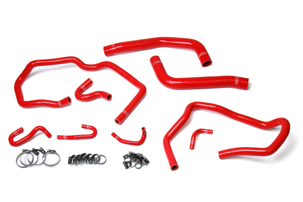 HPS Performance High Temp Reinforced Silicone Radiator and Heater Coolant Hose Kit Red 57-1611-RED