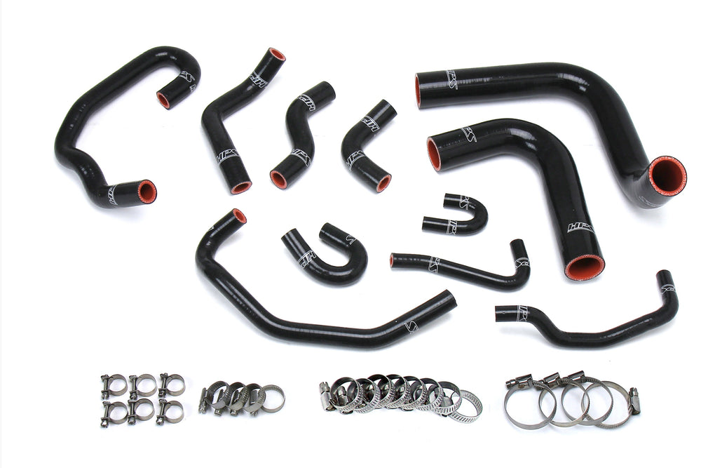 HPS Performance High Temp Reinforced Silicone Radiator and Heater Coolant Hose Kit Black 57-1654-BLK
