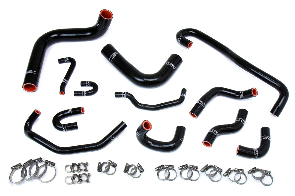 HPS Performance High Temp Reinforced Silicone Radiator and Heater Coolant Hose Kit Black 57-1656-BLK