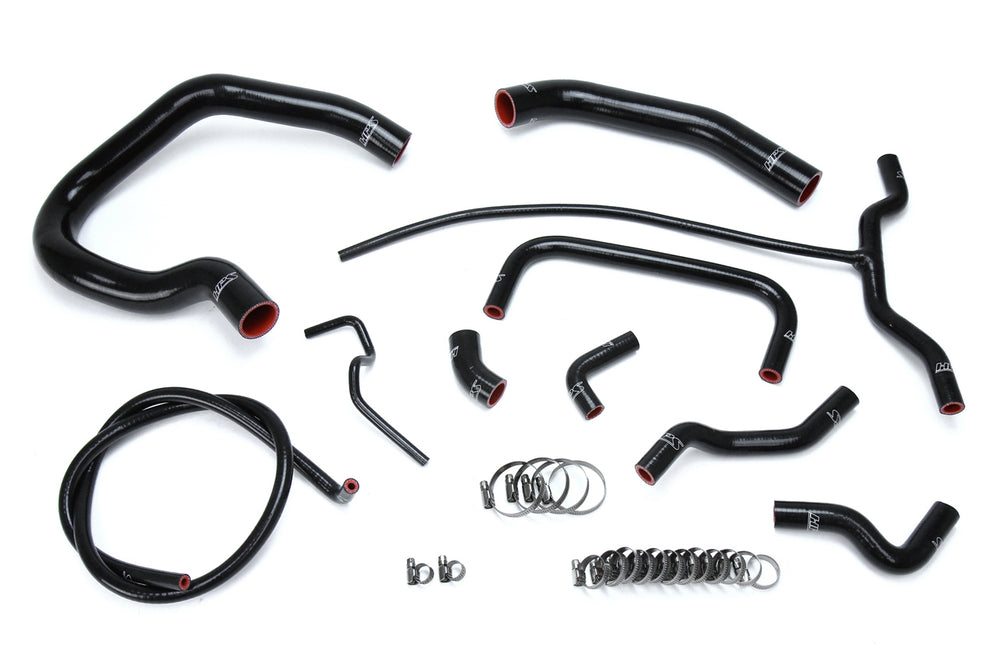 HPS Performance High Temp Reinforced Silicone Radiator and Heater Coolant Hose Kit Black 57-1661-BLK