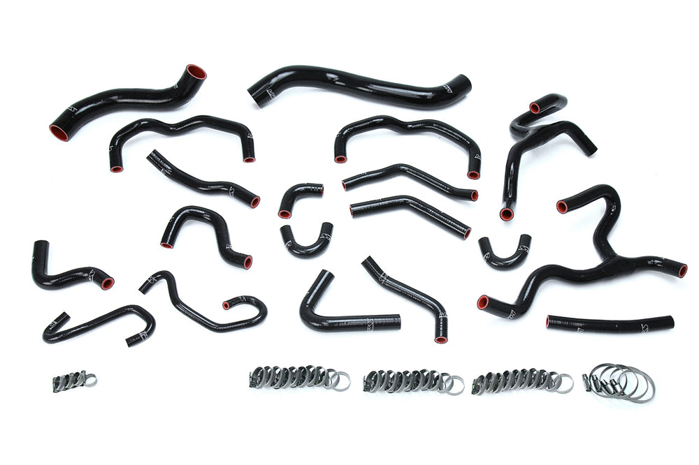 HPS Performance High Temp Reinforced Silicone Radiator and Heater Coolant Hose Kit Black 57-1709-BLK