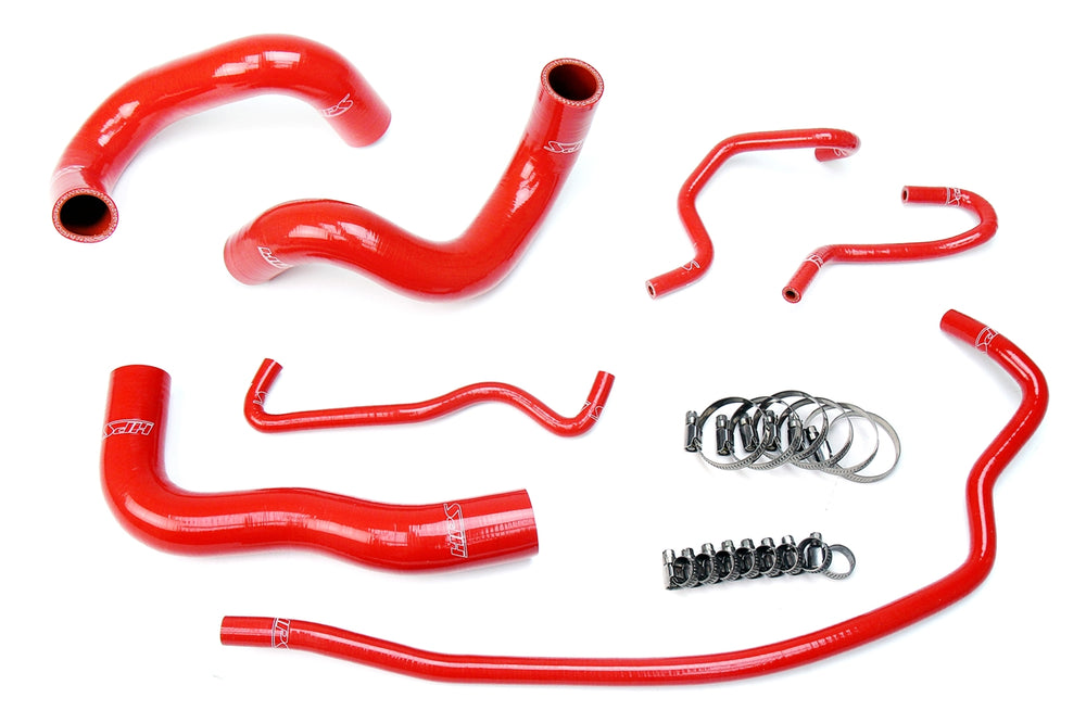 HPS Performance High Temp Reinforced Silicone Radiator Coolant Hose Kit Red 57-1724-RED