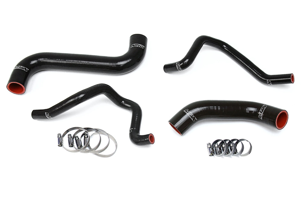 HPS Performance High Temp Reinforced Silicone Radiator and Heater Coolant Hose Kit Black 57-1734-BLK
