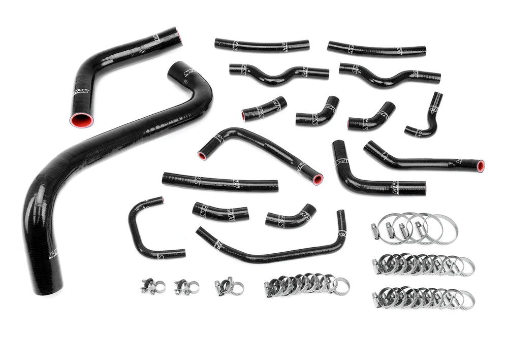 HPS Performance High Temp Reinforced Silicone Radiator and Heater Coolant Hose Kit Black 57-1912-BLK
