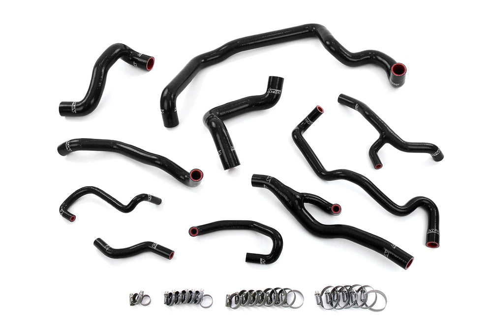 HPS Performance High Temp Reinforced Silicone Radiator Heater Water Pump and Expansion Tank Coolant Hose Kit Black 57-1998-BLK