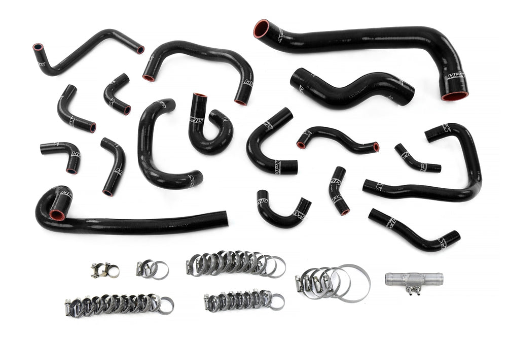 HPS Silicone Radiator Heater Ancillary and Breather Coolant Hose Kit 1995-1998 Nissan Skyline GTR R33 RB26DETT BCNR33 Black 57-2136-BLK