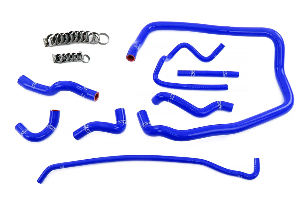 HPS Performance High Temp Reinforced Silicone Heater Throttle Body and Expansion Tank Coolant Hose Kit Blue 57-2138-BLUE