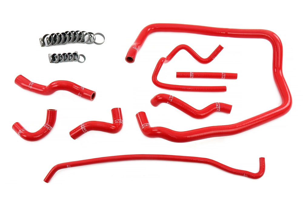 HPS Performance High Temp Reinforced Silicone Heater Throttle Body and Expansion Tank Coolant Hose Kit Red 57-2138-RED