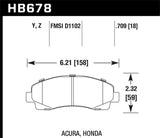 Hawk 2006-11 Honda Ridgeline Street Performance Ceramic Front Brake Pads