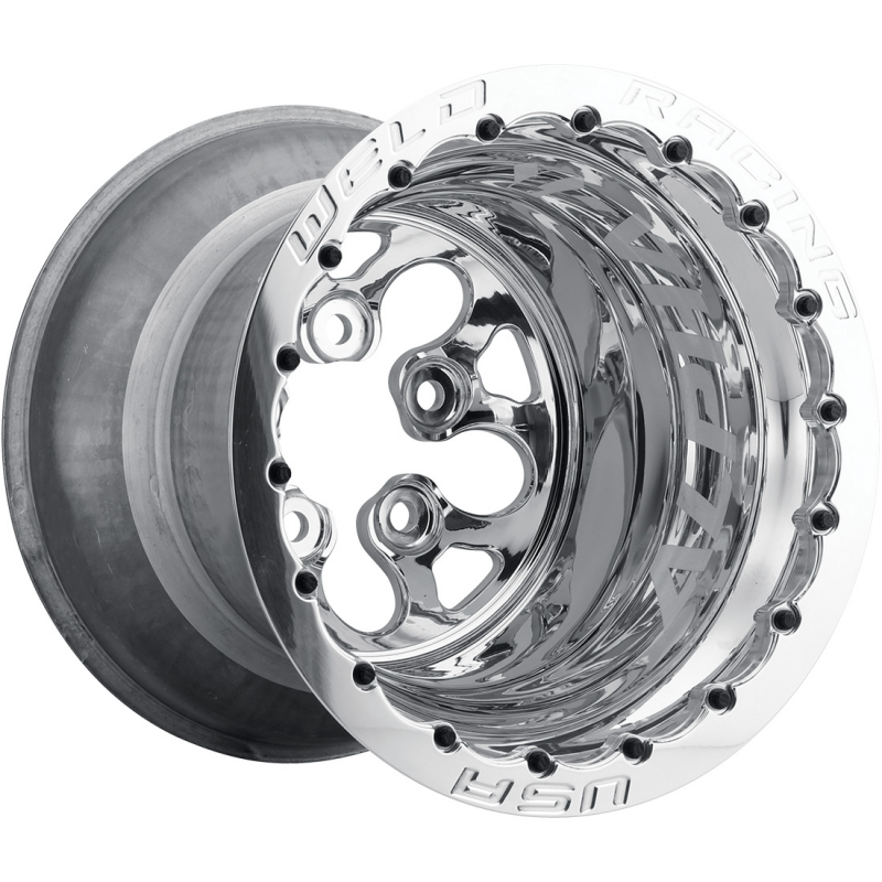 Weld Alpha-1 15x15 / 5x4.75 / 4 BS / 3.18 HB - Polished Center - Polished Shell - DBL MT Wheel