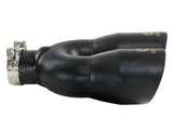 aFe Takeda 2.5in 304 Stainless Steel Clamp-on Exhaust Tip Driver Side 2.5in Inlet 4inDual-Black