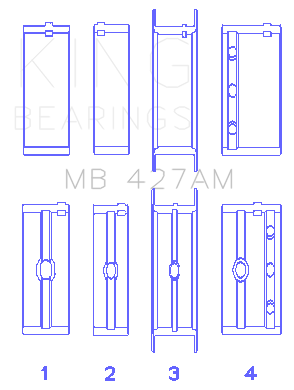 King Engine Bearings Chevrolet 173 V6 (Size +0.75mm) Main Bearing Set