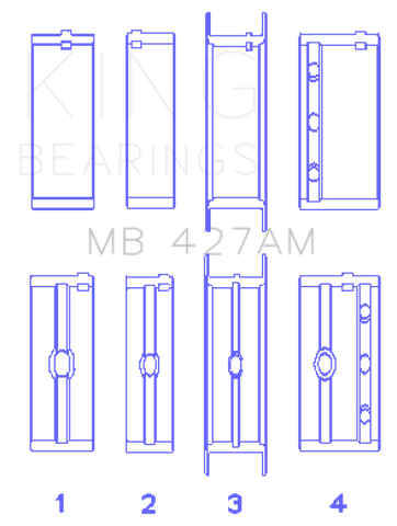 King Engine Bearings Chevrolet 173 V6 (Size +0.75mm) Main Bearing Set