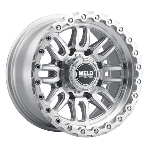 Weld Off-Road Swift 17x9in - 8x165.1 BP - ET-12 - 125.1mm CB - Gloss Silver Machined Wheel & Ring