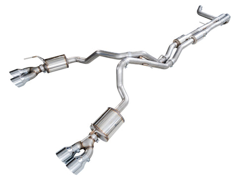 AWE Tuning 2021+ Cadillac Escalade 6.2L 0FG Dual Exit Exhaust System w/ 5in Chrome Silver Tips