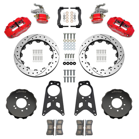 Wilwood 89-98 Nissan 240SX FNSL4R/MC4 Rear Parking BBK w/ 13.50in D/S Rotors - Red