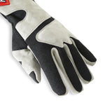 RaceQuip SFI-5 Gray/Black Medium Long Angle Cut Glove