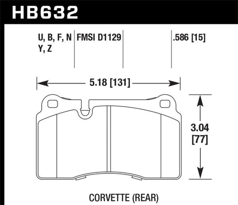 Hawk 14-15 Chevrolet Camaro 7.0L Z28 (Incl.Pad Wear Sensor) Rear ER-1 Brake Pads