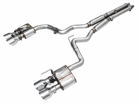 AWE Tuning 21-23 Ford Mustang Mach 1 SwitchPath Cat-Back Exhaust w/ Quad Chrome Silver Tips