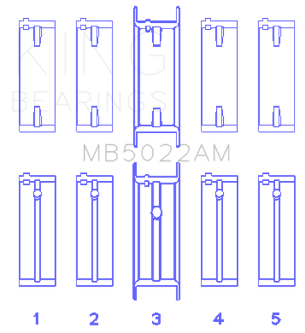 King Engine Bearings Hyundai G4Ed/G4Ae/G4Fk (Size +0.25mm) Main Bearing Set