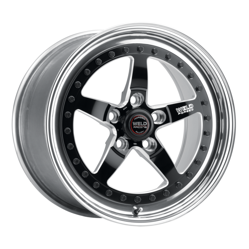 Weld Weldstar 17x8 / 5x4.75 / 5.2 BS / 3.18 HB - Black Center - Polished Shell - Non-BL Wheel