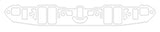 Cometic Chrysler LA V8 .060in Fiber Intake Mani Gasket Set-1.170in x 2.300in Rectangle Port