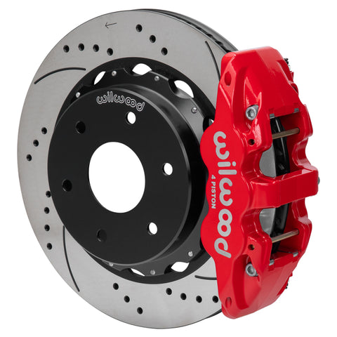 Wilwood kit rear DISC/DRUM AERO4 big ford new style 2.50 offset 14.00 RTR 6 lug SRP red
