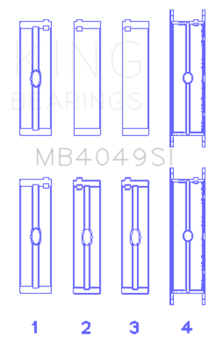 King Engine Bearings Opel C25Xa/X25Xa (Size +0.25mm) Main Bearing Set