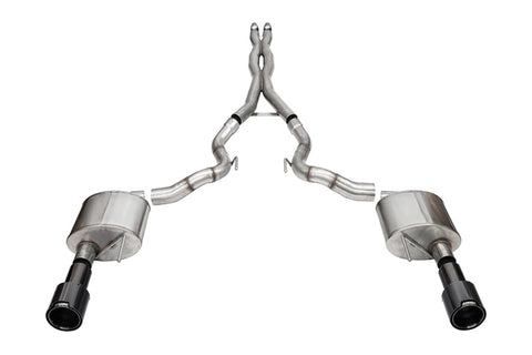 Corsa 2024 Ford Mustang GT Convertible 3in Sport Cat-Back Exhaust - 4.5in Black Carbon Fiber Tips