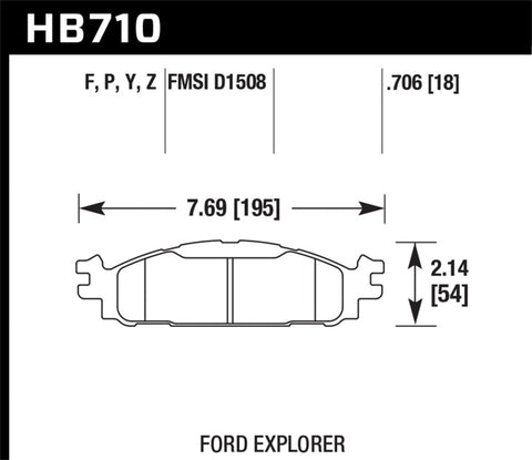 Hawk 11-13 Ford Explorer/12-13 Taurus SHO / 12-13 Lincoln MKS/MKT Super Duty Front Street Brake Pads