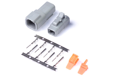 Plug and Pins Only - Matching Set Deutsch DTM-4 Connectors (7.5 Amp)