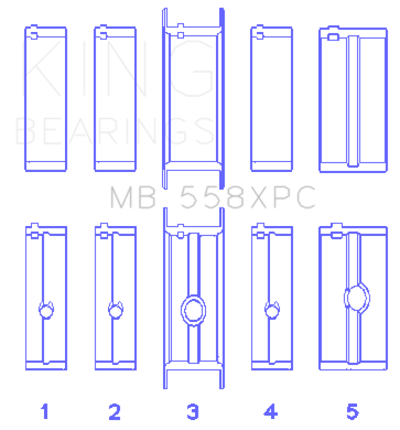 King Engine Bearings Chrysler 273, 301, 313, 318, 340 Crankshaft Main Bearing Set