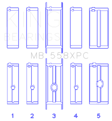 King Engine Bearings Chrysler 273, 301, 313, 318, 340 Crankshaft Main Bearing Set