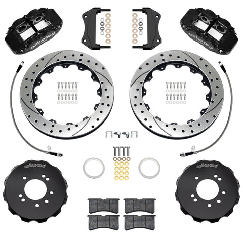 Wilwood 95-98 Nissan Skyline Superlite 6R Front BBK w/ 12.88in D/S Rotors & Flexlines - Black