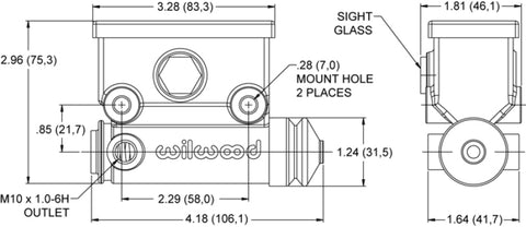 Wilwood Side Mount ATV M/C 19mm Bore L/H