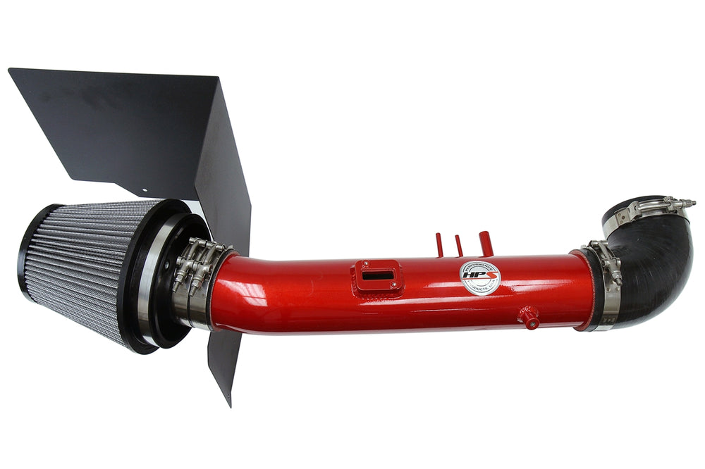 HPS Performance Air Intake Kit with Heat Shield Red 827-523R
