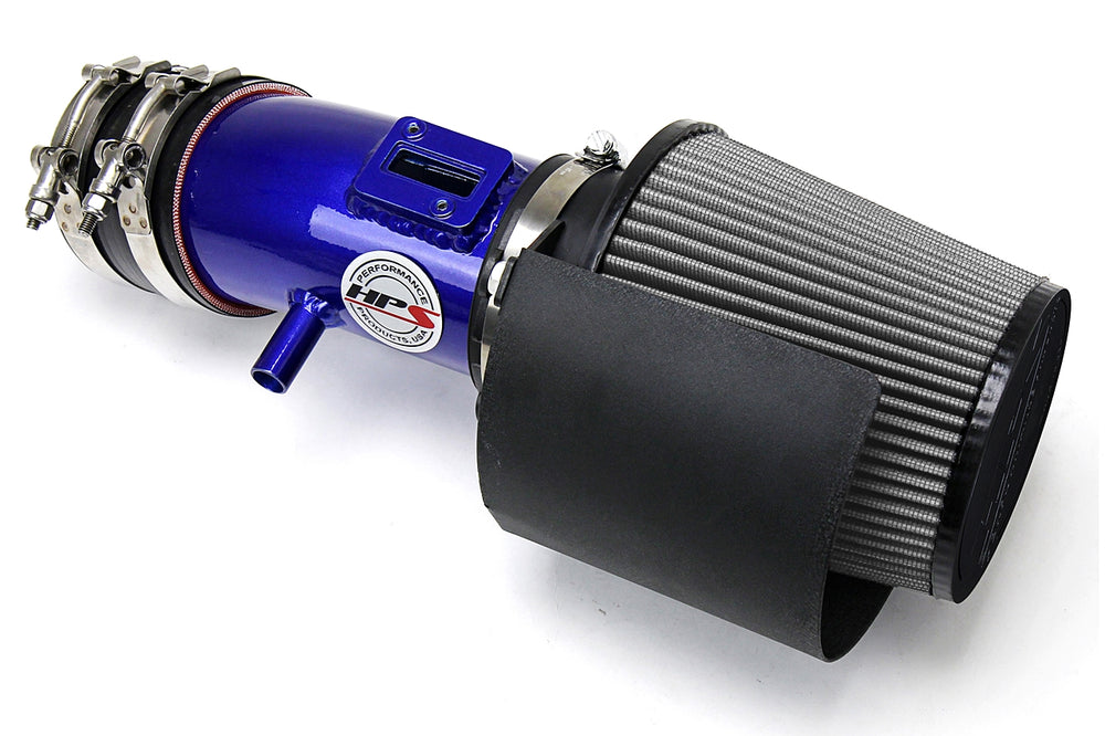 HPS Performance Air Intake Kit with Heat Shield Blue 827-533BL