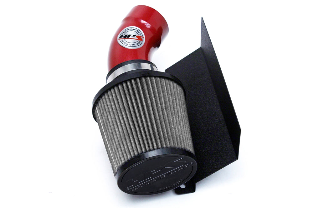 HPS Performance Air Intake Kit with Heat Shield Red 827-574R