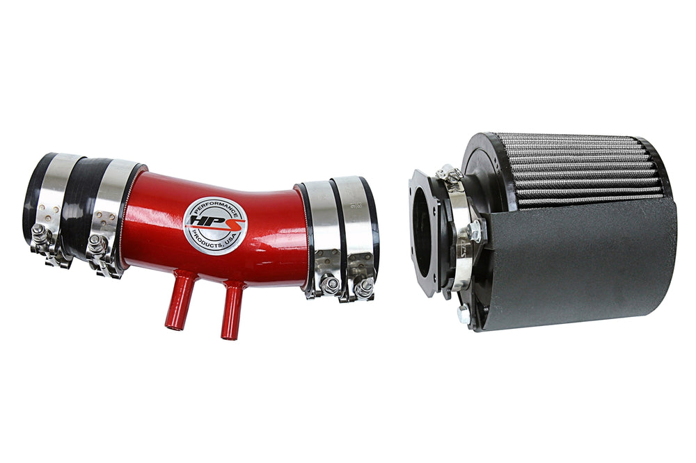 HPS Performance Air Intake Kit with Heat Shield Red 827-604R