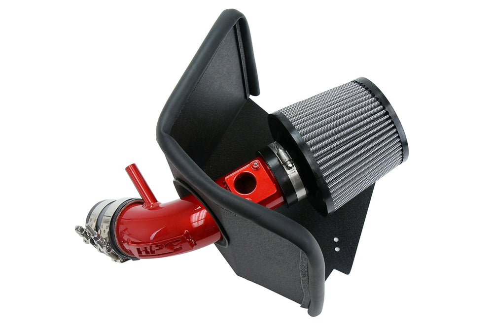 HPS Performance Air Intake Kit with Heat Shield Red 827-619R