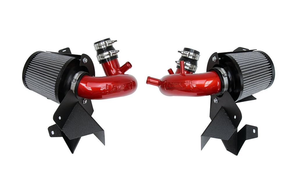 HPS Performance Air Intake Kit with Heat Shield Red 827-672R