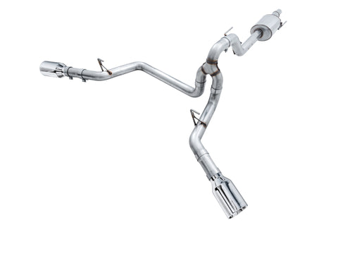 AWE Tuning 2015+ Ford F-150 0FG Dual Exit Performance Exhaust System w/5in Chrome Silver Tips