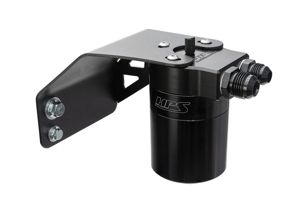HPS Performance Billet Aluminum Oil Catch Can Kit Black 860-004WB